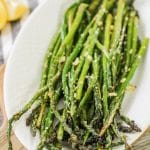 A plate of asparagus