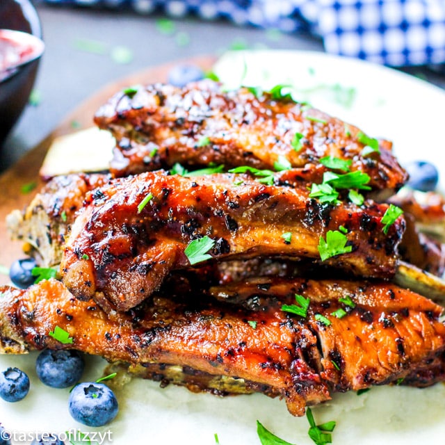 Instant Pot Blueberry BBQ Ribs Recipe {Easy Tender BBQ Pork Ribs}