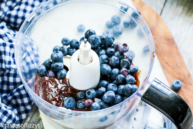 blueberries in a food processor