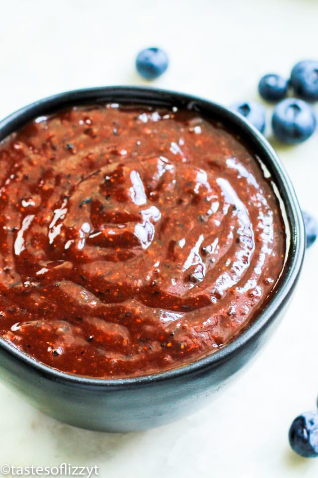 blueberry bbq sauce in a bowl
