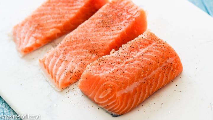 uncooked salmon fillets
