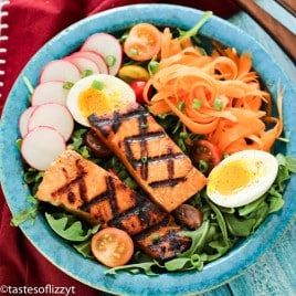 Brown Sugar Salmon with carrots and eggs