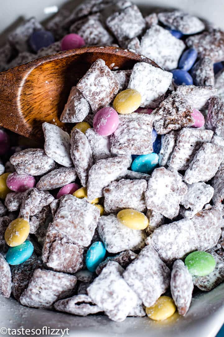 A close up of food, with Puppy chow