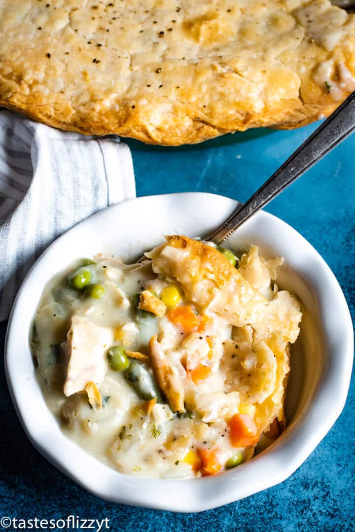 A bowl of chicken pot pie