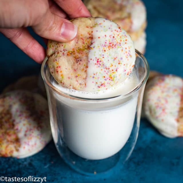 Confetti Sugar Cookies and milk