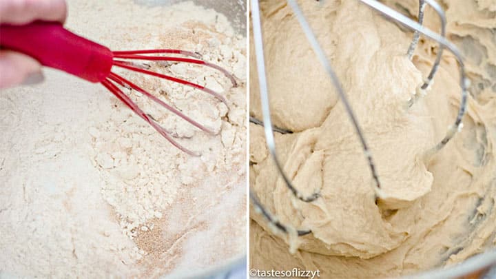 mixing english muffin bread batter