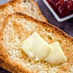 English Muffin Bread with butter and jam