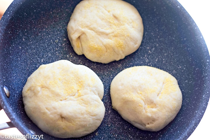 frying english muffins in skillet