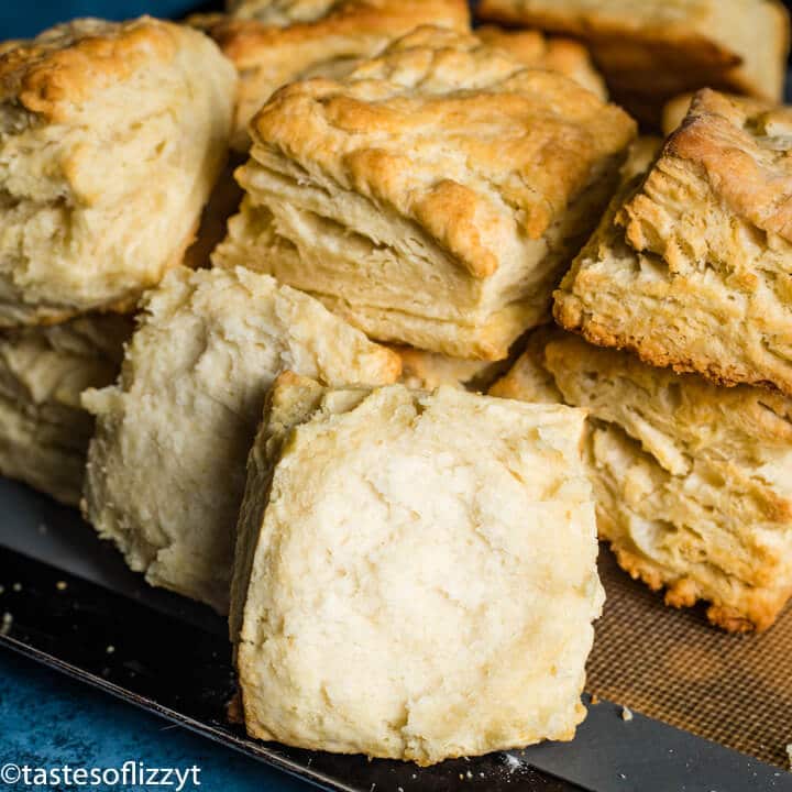 stacks of golden brown biscuits