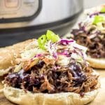 open face shredded pork sandwiches