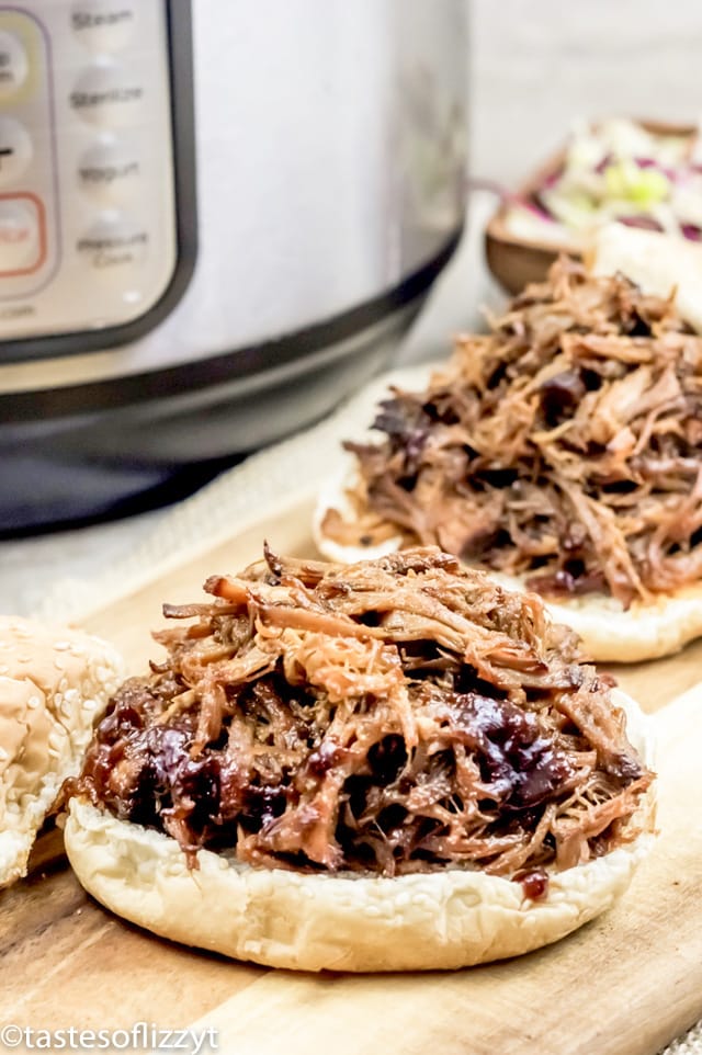 A close up of food on a table, with Pulled pork
