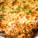 Lasagna Noodle Casserole with spoon