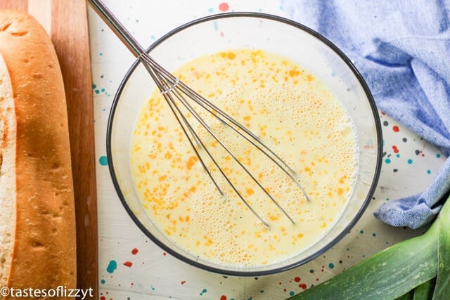 eggs whisked in a bowl