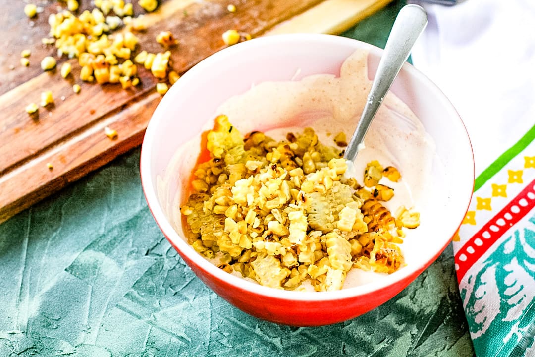 grilled corn in a bowl