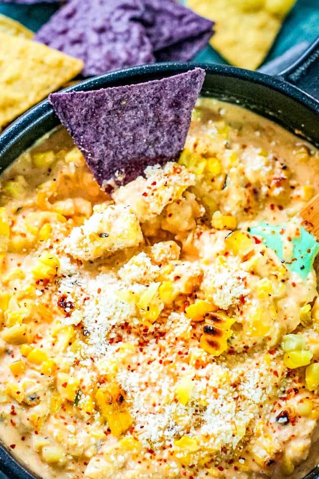 Mexican Street Corn Dip Recipe {with Roasted Corn and Tijan Seasoning}
