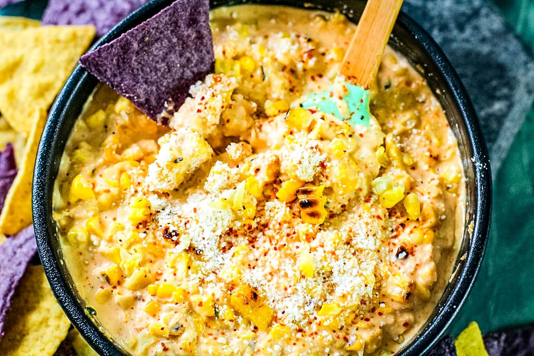 Mexican Street Corn Dip Recipe {with Roasted Corn and Tijan Seasoning}