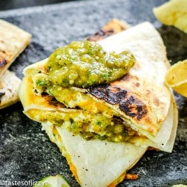 Salsa Verde Chicken Quesadillas