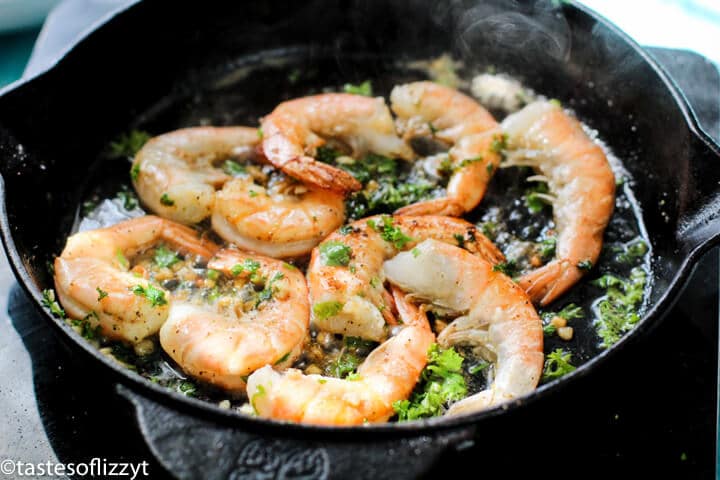 shrimp in a skillet