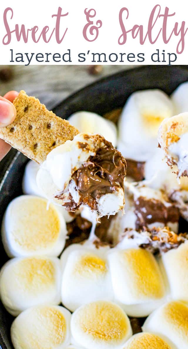 melted chocolate and marshmallow on a cracker