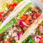 Steak Tacos with salsa and cheese