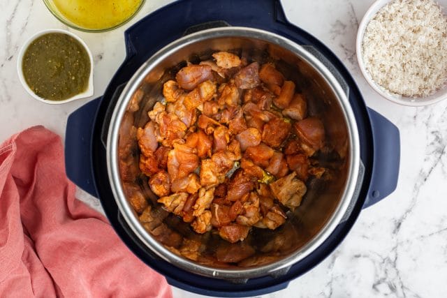 seasoned chicken in an instant pot