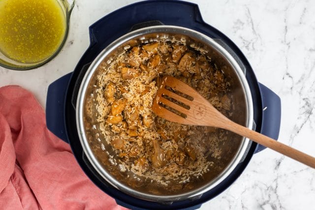 chicken and rice in an instant pot