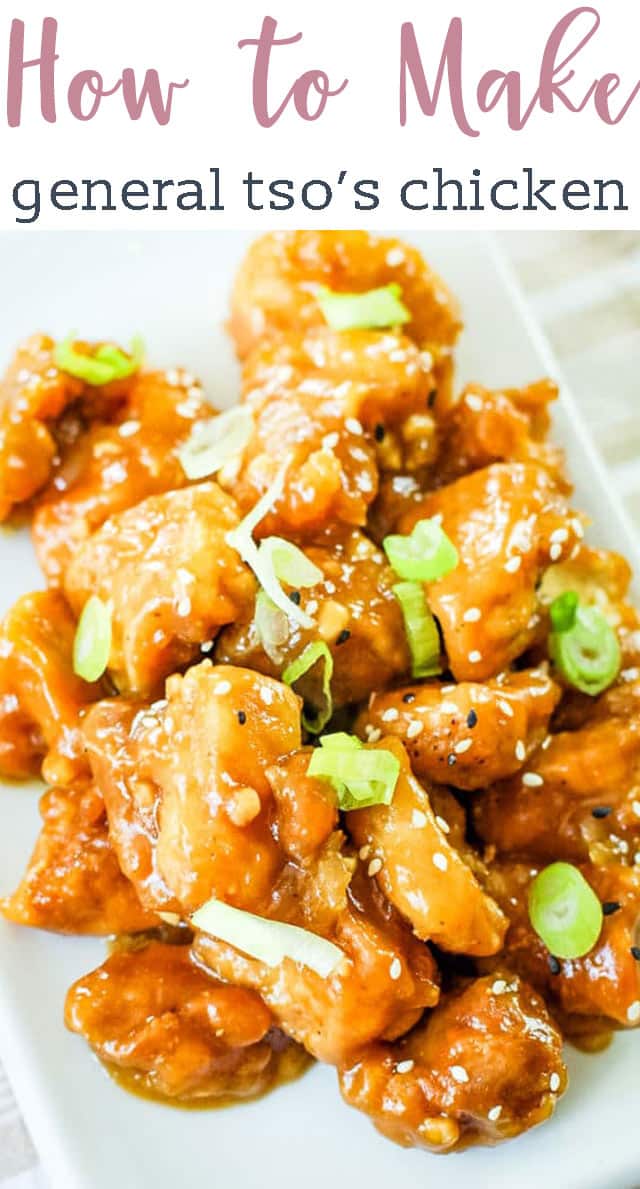 The most requested Chinese take out menu option is General Tso's chicken in America. A breaded chicken recipe that is sweet with a thick sauce, this recipe is easy to make and the whole family will love it. #chinese #copycat #takeout #chicken #asian via @tastesoflizzyt