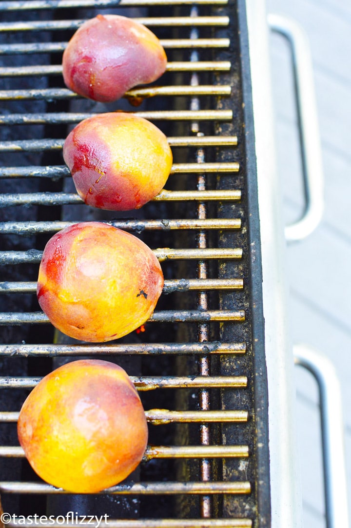 Peaches on a grill