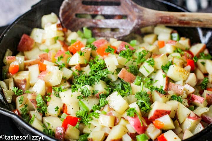 potatoes with fresh parsley on top