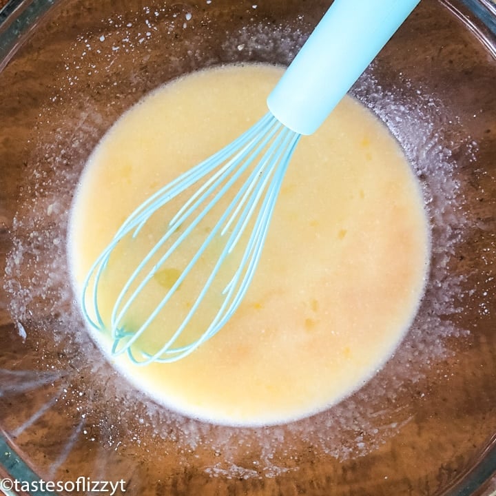 eggs and milk in a bowl