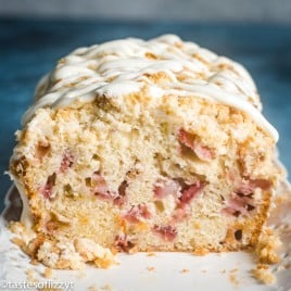 inside of Strawberry Rhubarb Bread