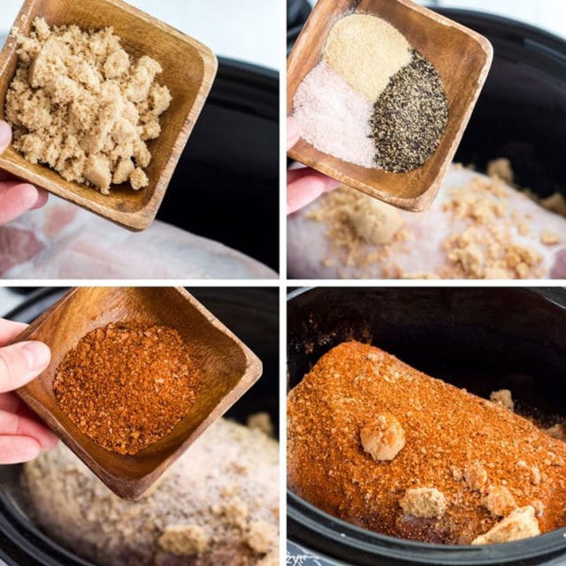 Sweet Slow Cooker Pulled Pork Recipe {with Mango Juice & Brown Sugar}