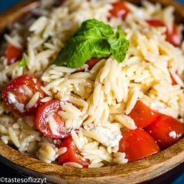 Tomato Orzo Pasta Salad with feta