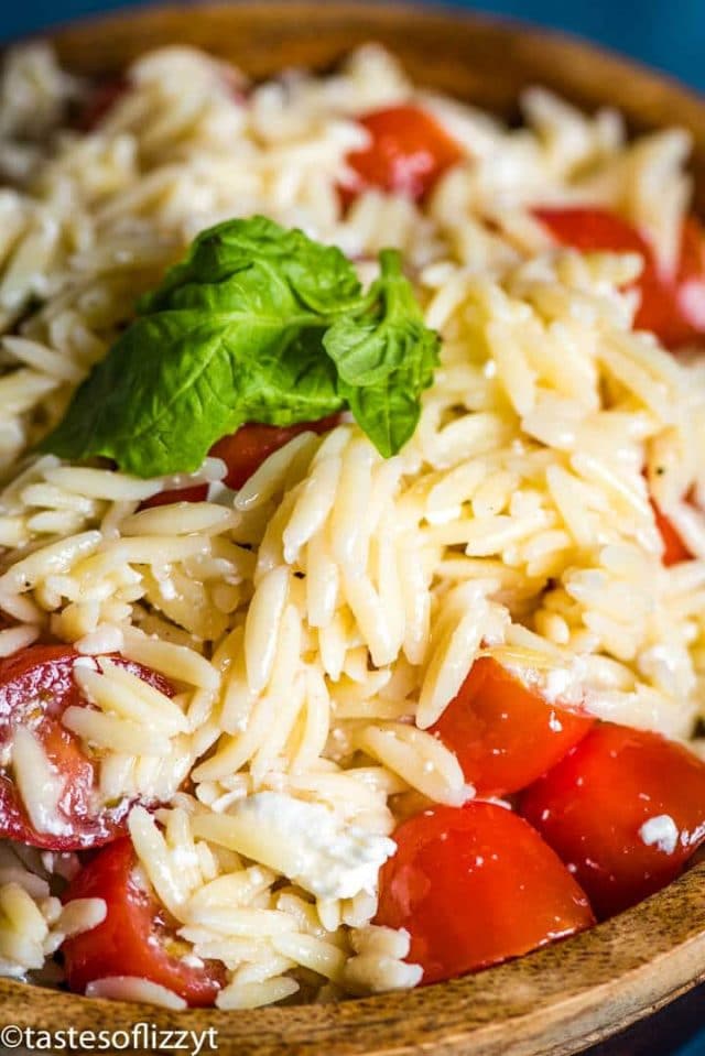Tomato Orzo Pasta Salad Recipe with Feta {Easy Side Dish Recipe}