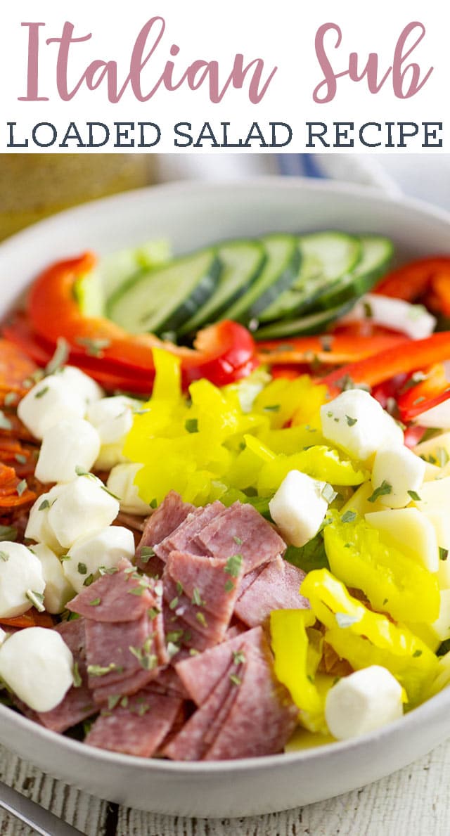 closeup of italian sub salad