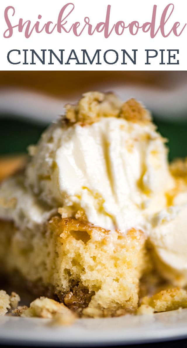 slice of snickerdoodle pie with ice cream