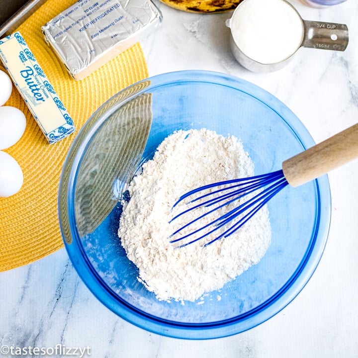 sugar in a mixing bowl with whisk