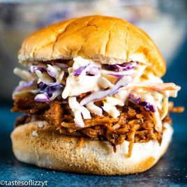 pork with coleslaw sandwich