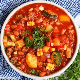 Farmer's Market Turkey Chili with cilantro