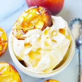 peach nice cream in a bowl