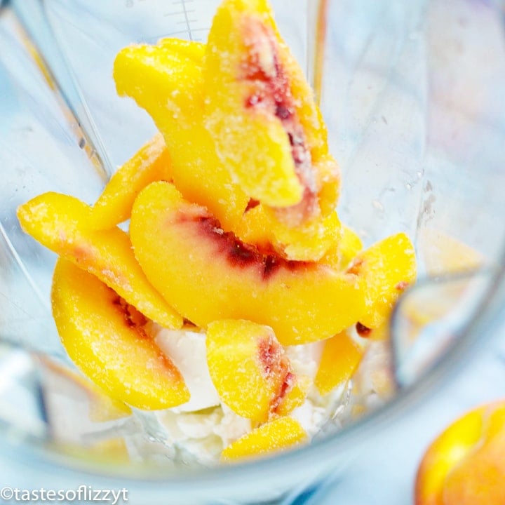 peaches in a blender