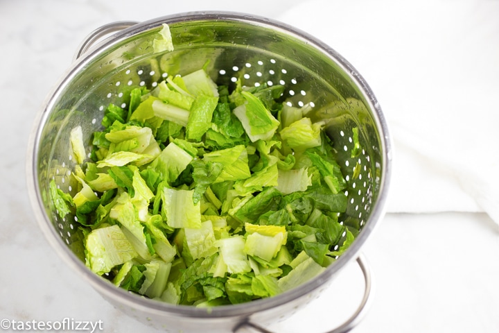 lettuce in a colander