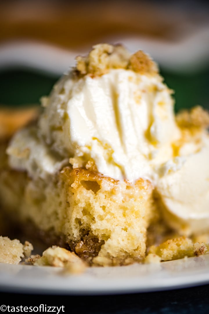 slice of snickerdoodle pie with ice cream