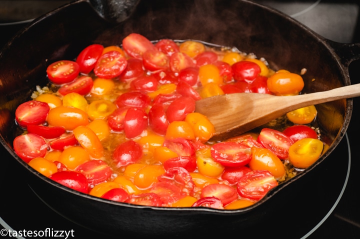 tomatoes in a skillet