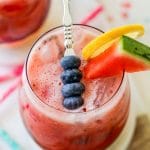 Watermelon Agua Fresca with blueberries
