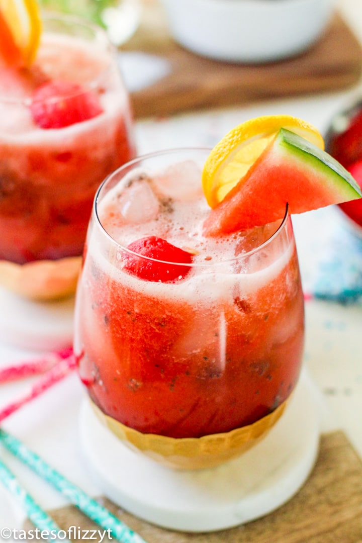 watermelon agua fresca in a glass