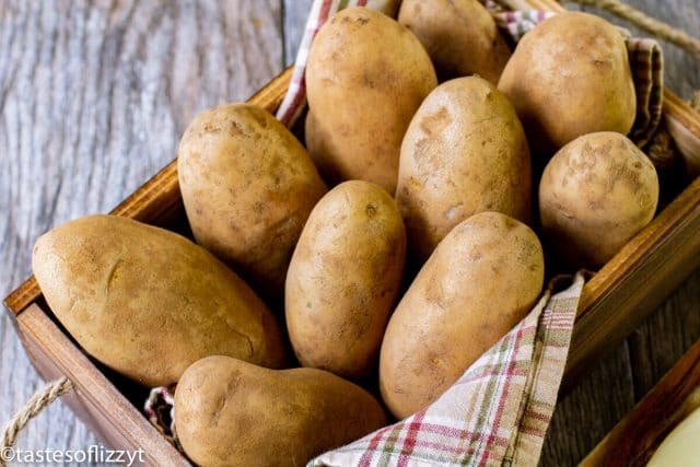 A basket of potatoes