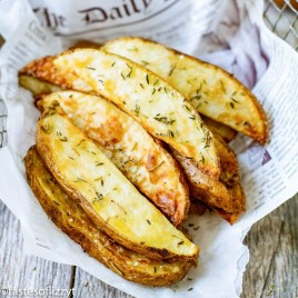 Air Fryer Potato Wedges with fresh rosemary