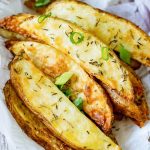 Air Fryer Potato Wedges in a basket