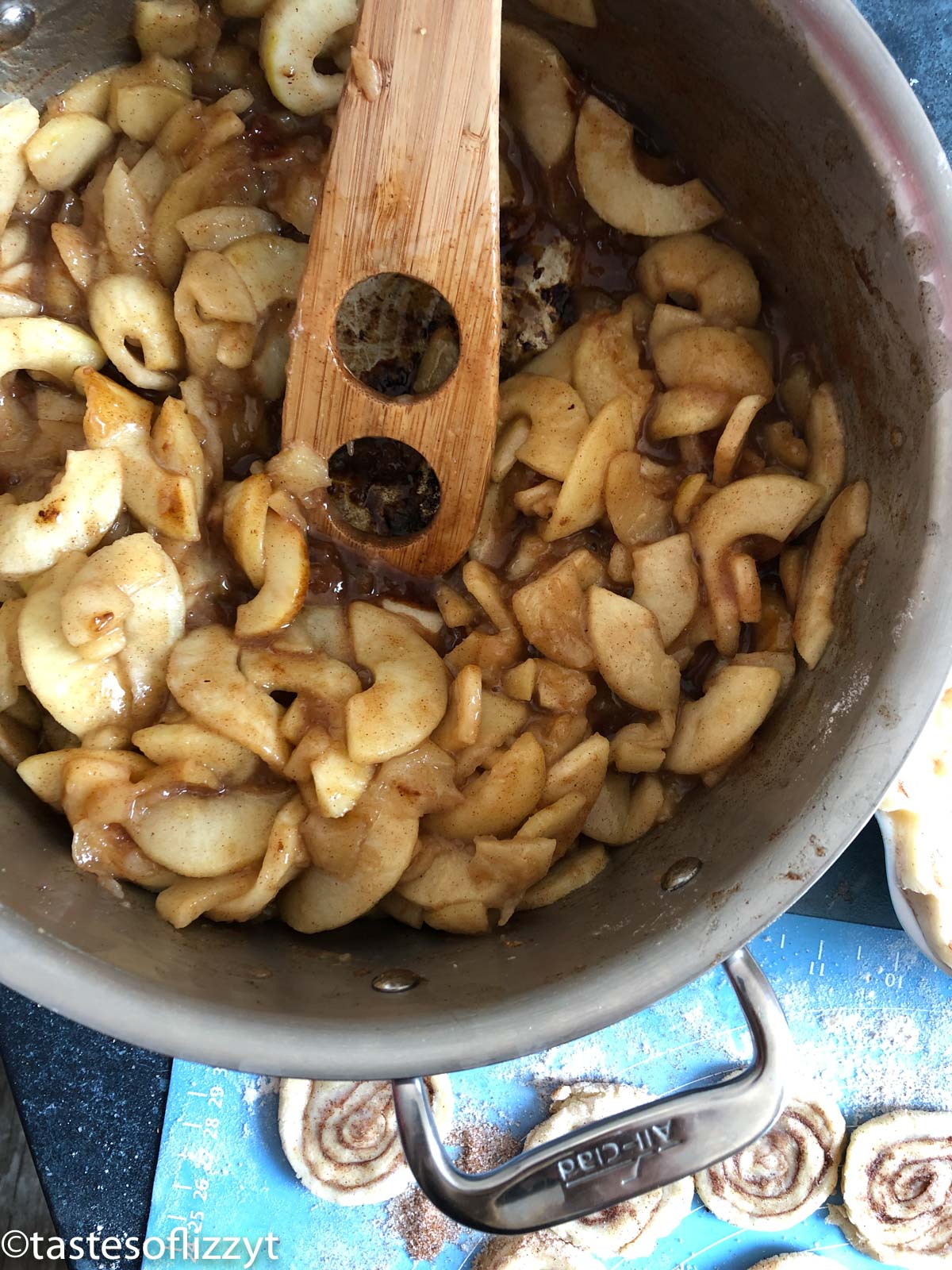 cinnamon apples in a saucepan